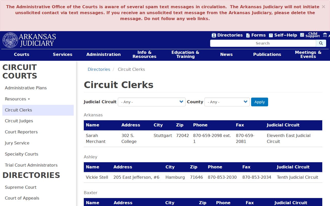 Newton County court docket Circuit Clerk directory