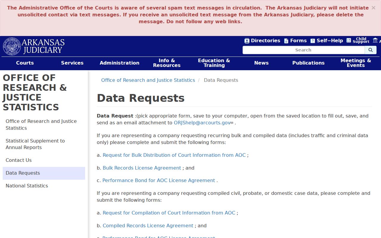 Newton County court records AOC compiled data request page