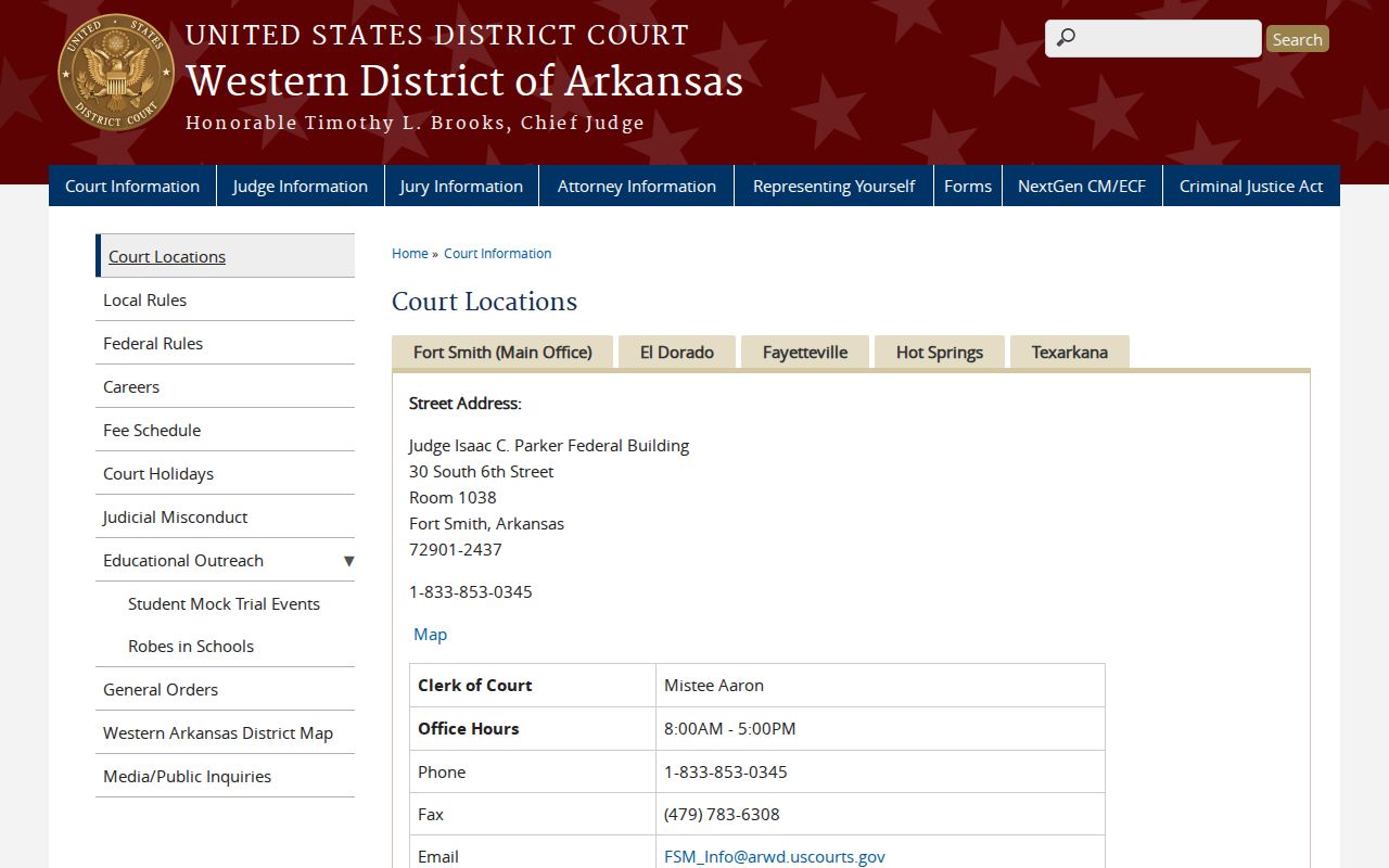 Federal docket boundary for Jasper court docket searches