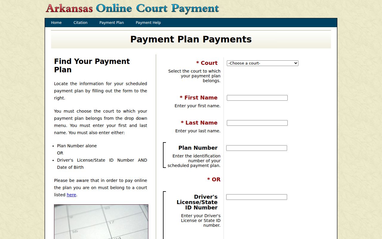 Newton County traffic court records payment plan lookup fields
