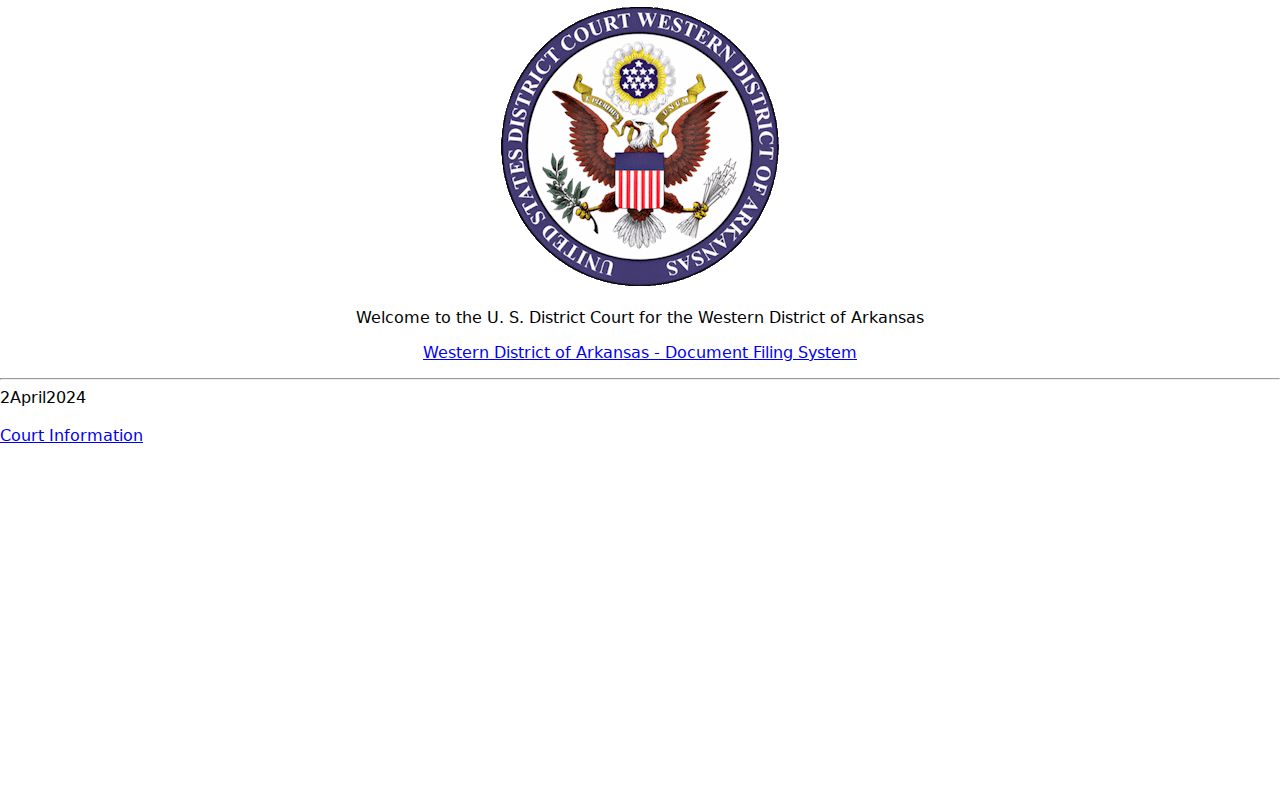 Western Grove federal court docket context in CM ECF